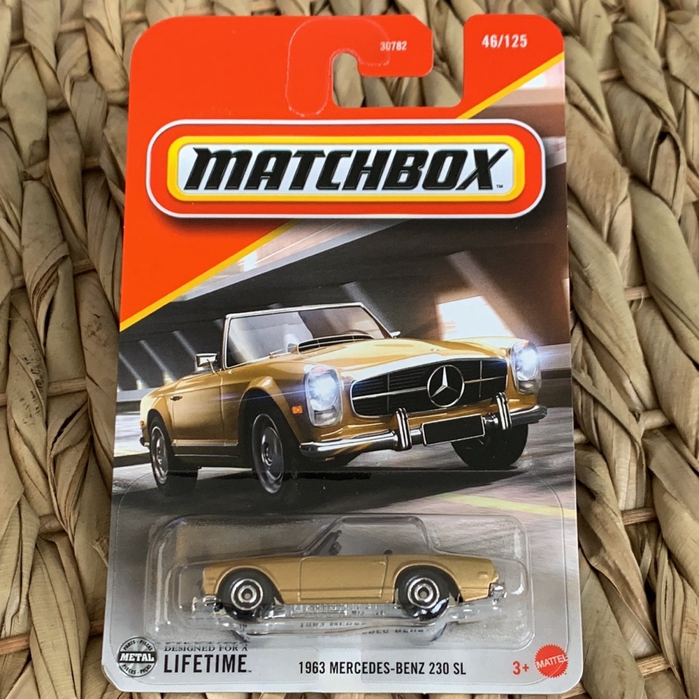 1963 Mercedes Benz 230 SL Matchbox 63 1960s Gold German Convertible Car New 2025